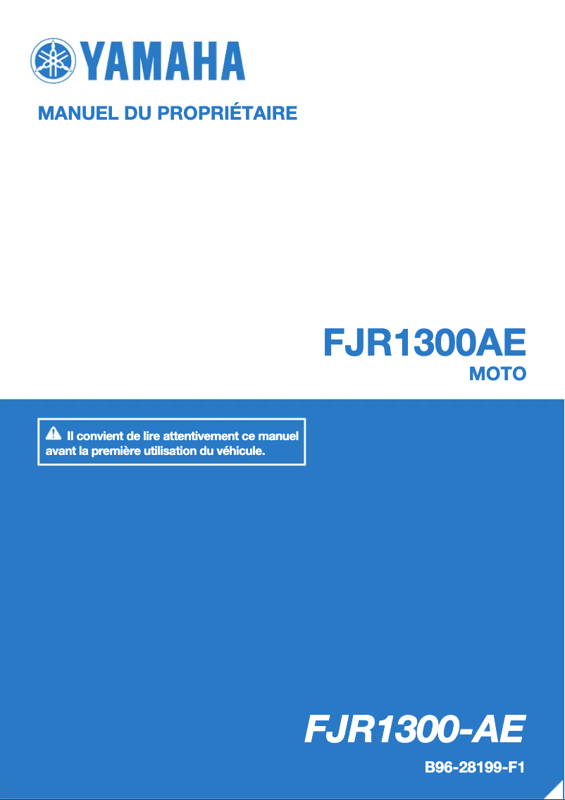 Page n°1 - Manuel utilisateur Yamaha FJR1300AE (2018)
