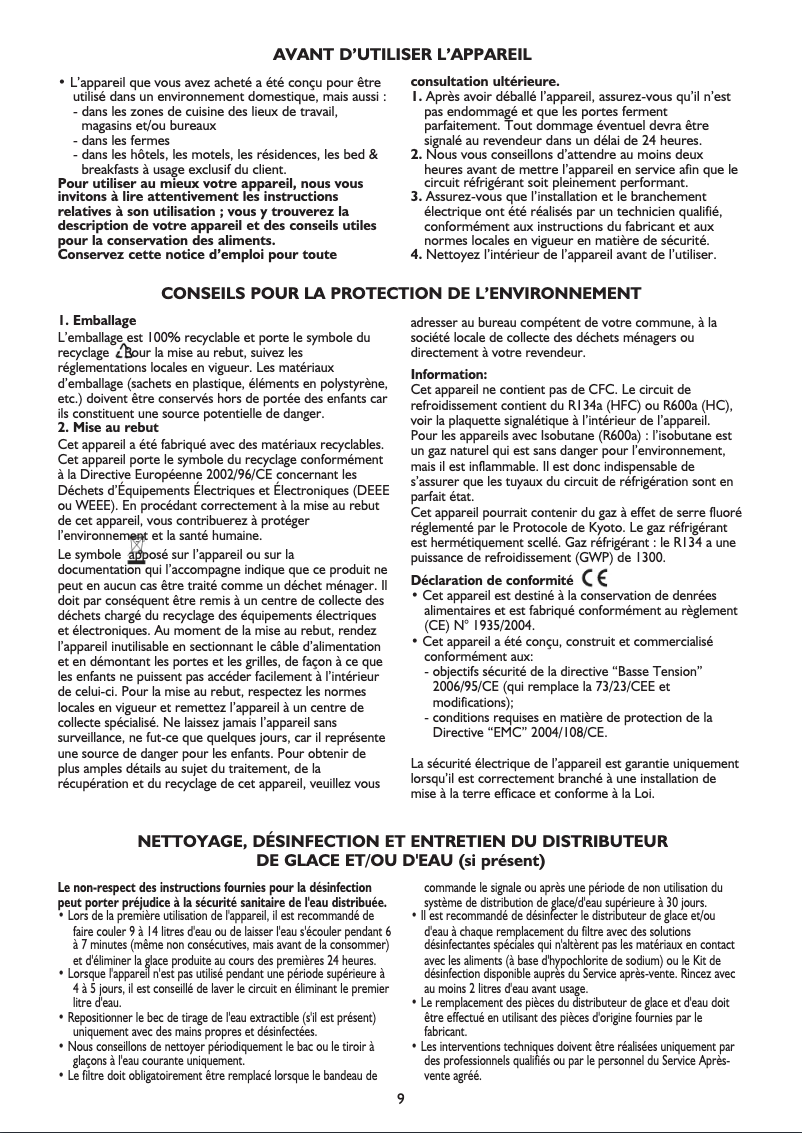 Image de la première page du manuel de l'appareil ART 477
