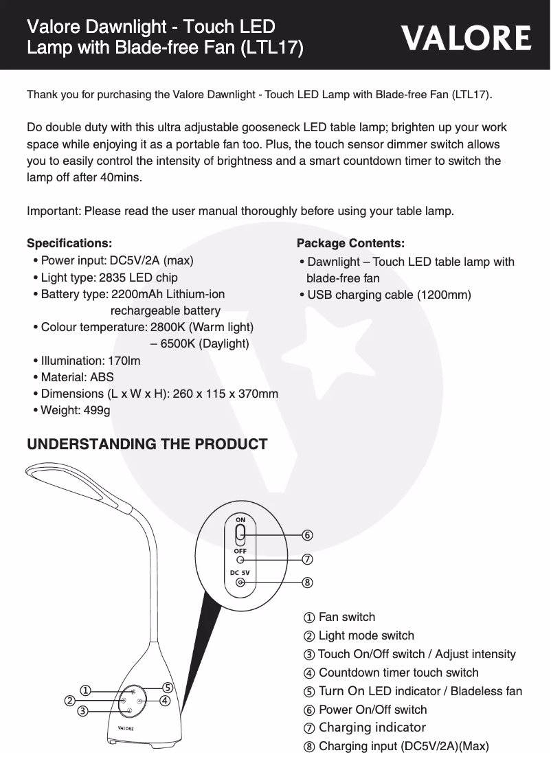 Image de la première page du manuel de l'appareil LTL17