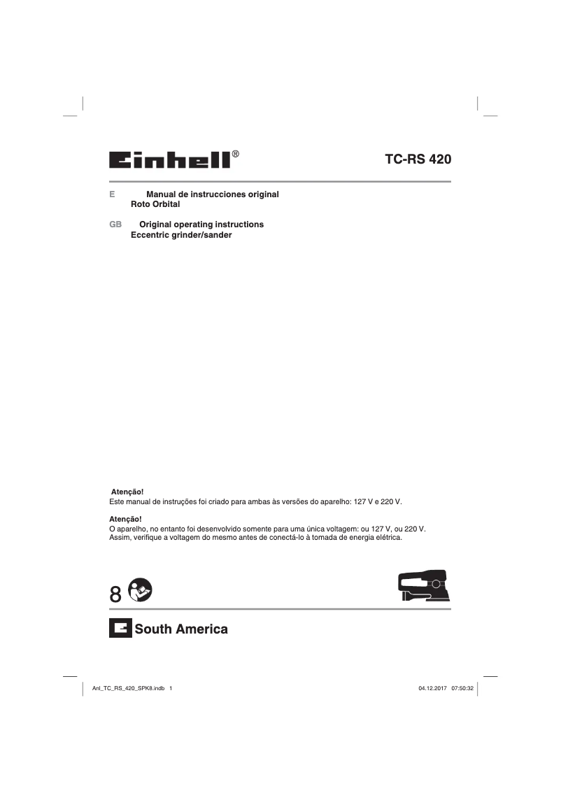 Page 1 de la notice Manuel utilisateur Einhell TC-RS 420
