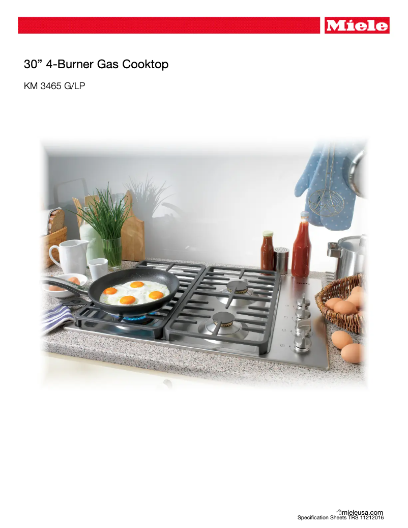 Page 1 de la notice Fiche technique Miele KM 3465 G
