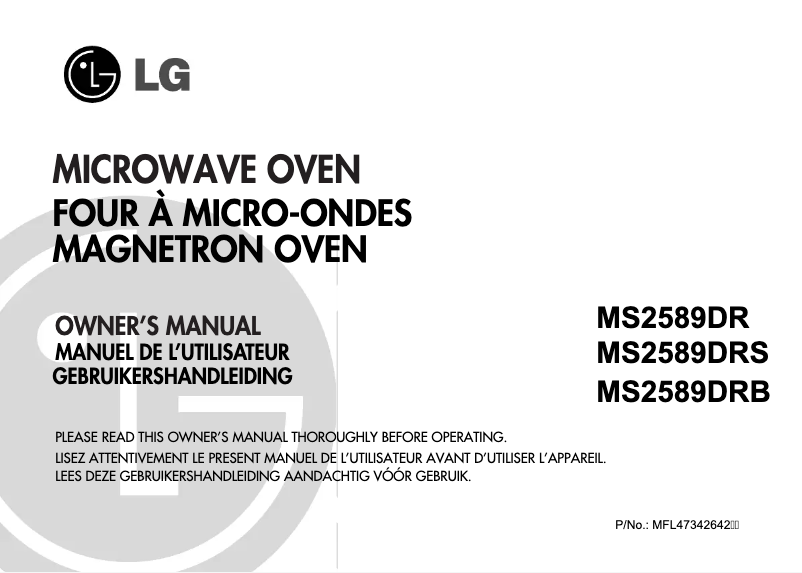 Page n°1 - Manuel utilisateur LG MS2589