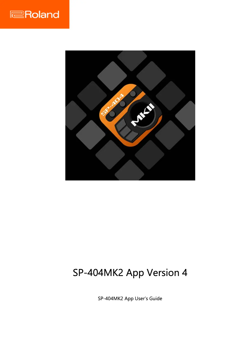Page n°1 - Manuel utilisateur Roland SP-404MK2 App