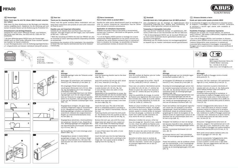 Image de la première page du manuel de l'appareil PR1400