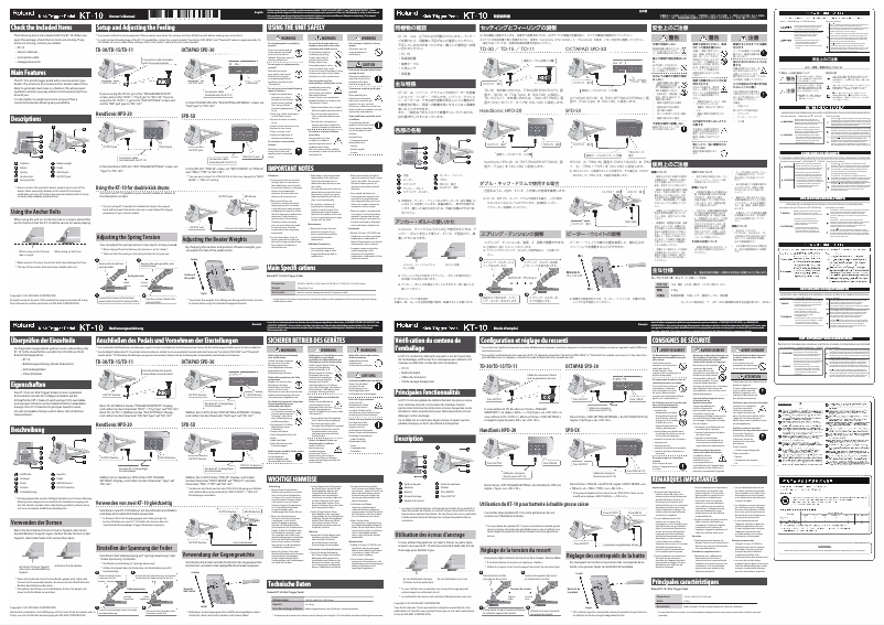 Page n°1 - Manuel utilisateur Roland KT-10