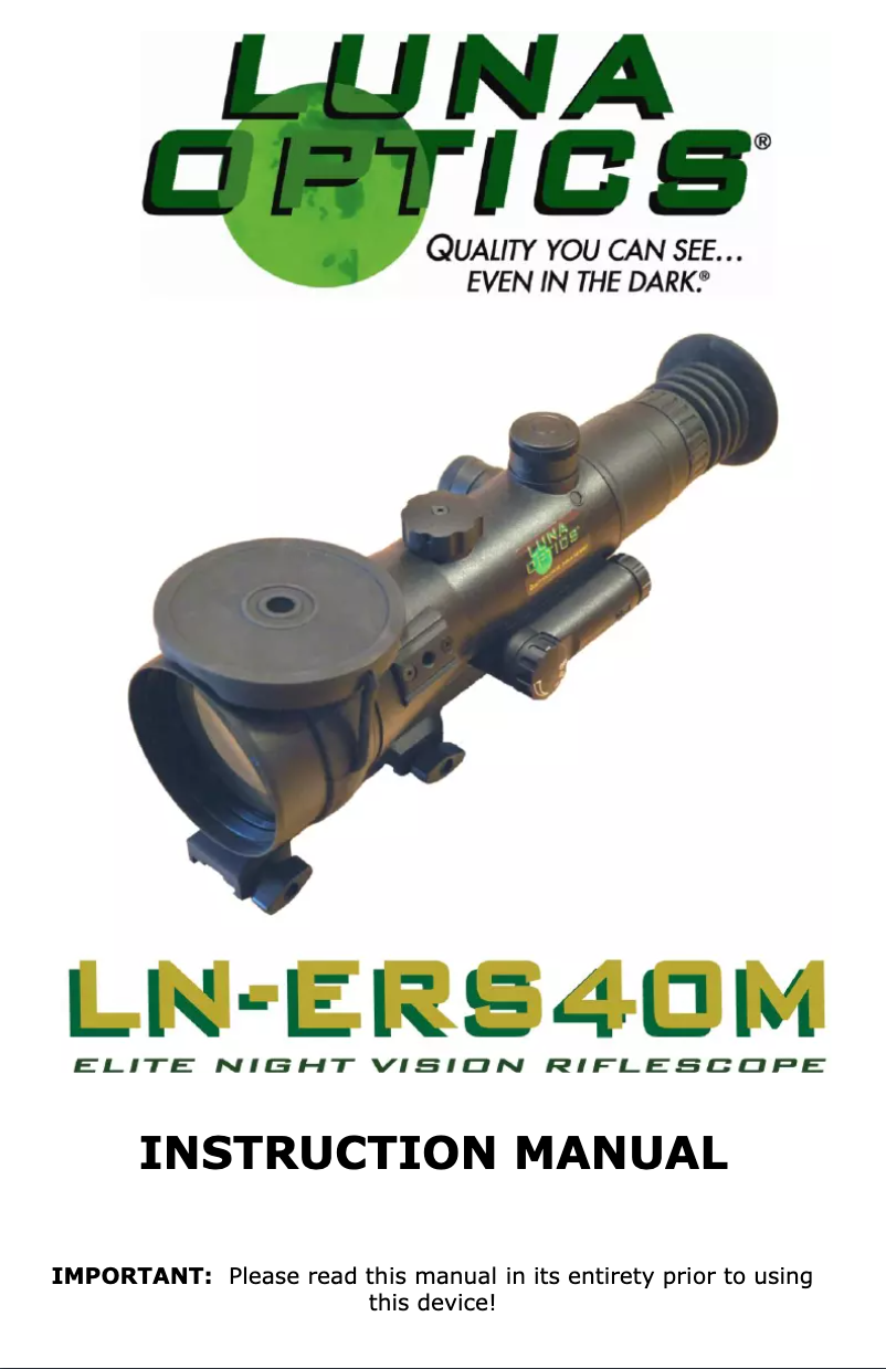 Page n°1 - Manuel utilisateur Luna Optics LN-ERS40M