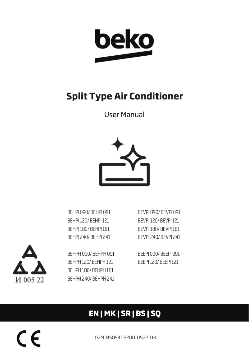 Page n°1 - Manuel utilisateur Beko BEVPI 240