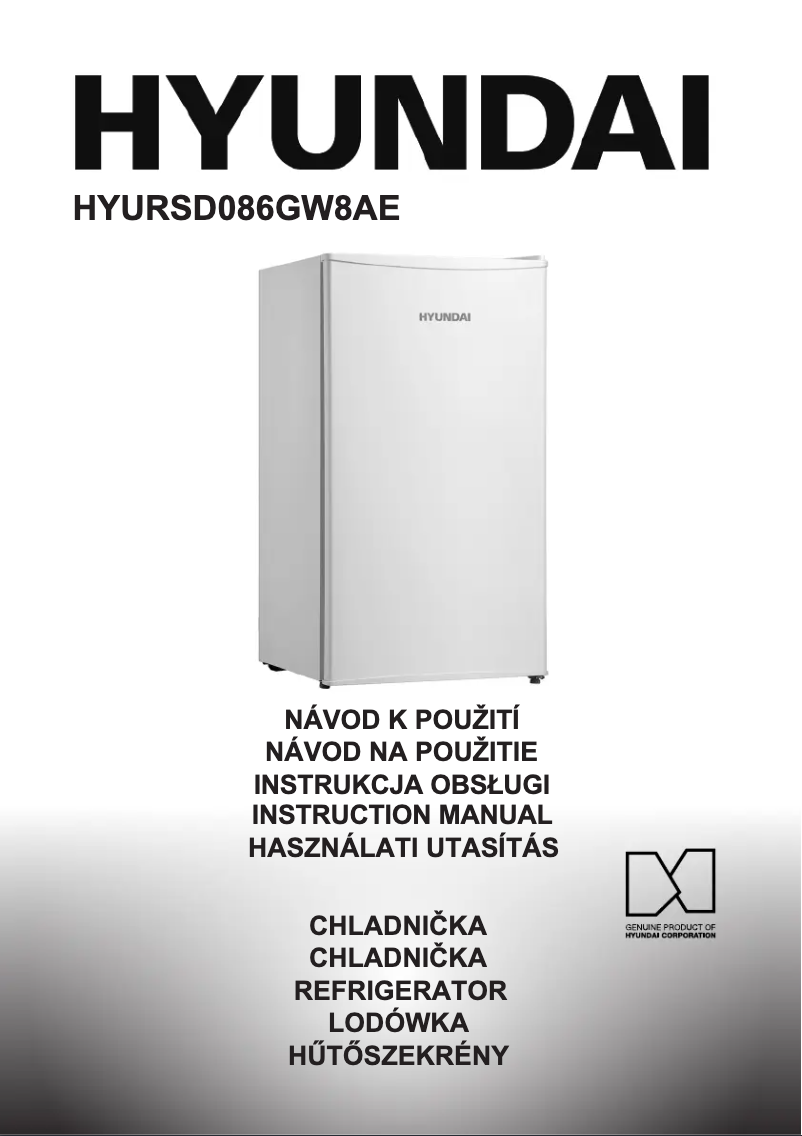 Page 1 de la notice Manuel utilisateur Hyundai RSD086GW8AE