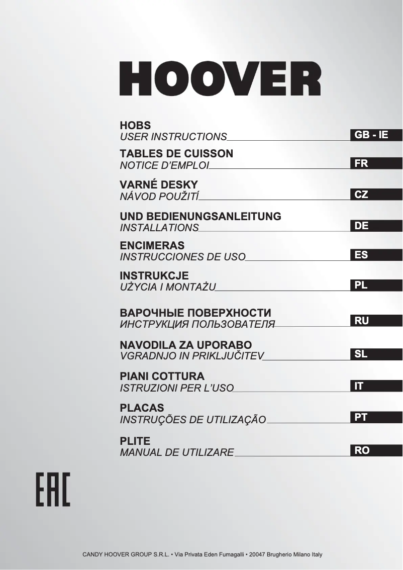 Page n°1 - Manuel utilisateur Hoover HGV75SXV W