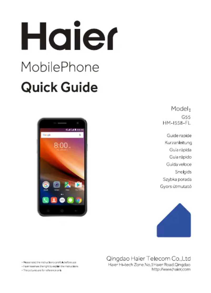 Image de la première page du manuel de l'appareil HaierPhone G55