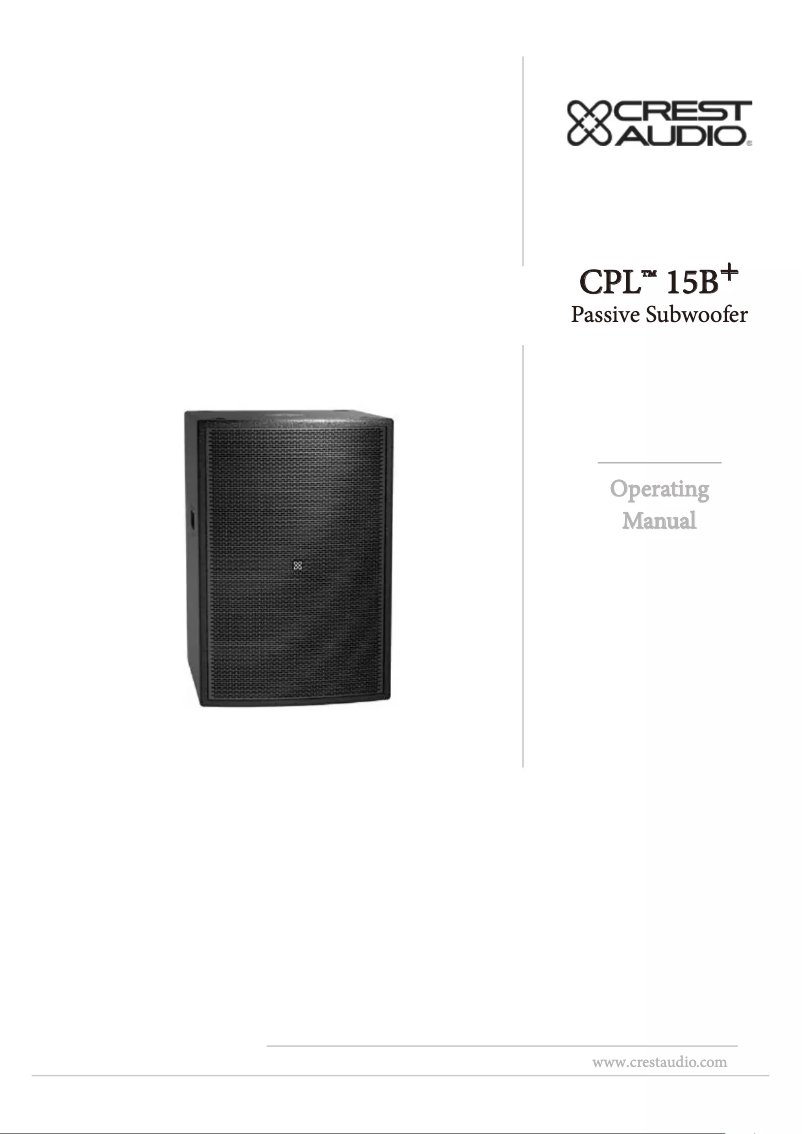 Page n°1 - Manuel utilisateur Crest Audio CPL 15B+
