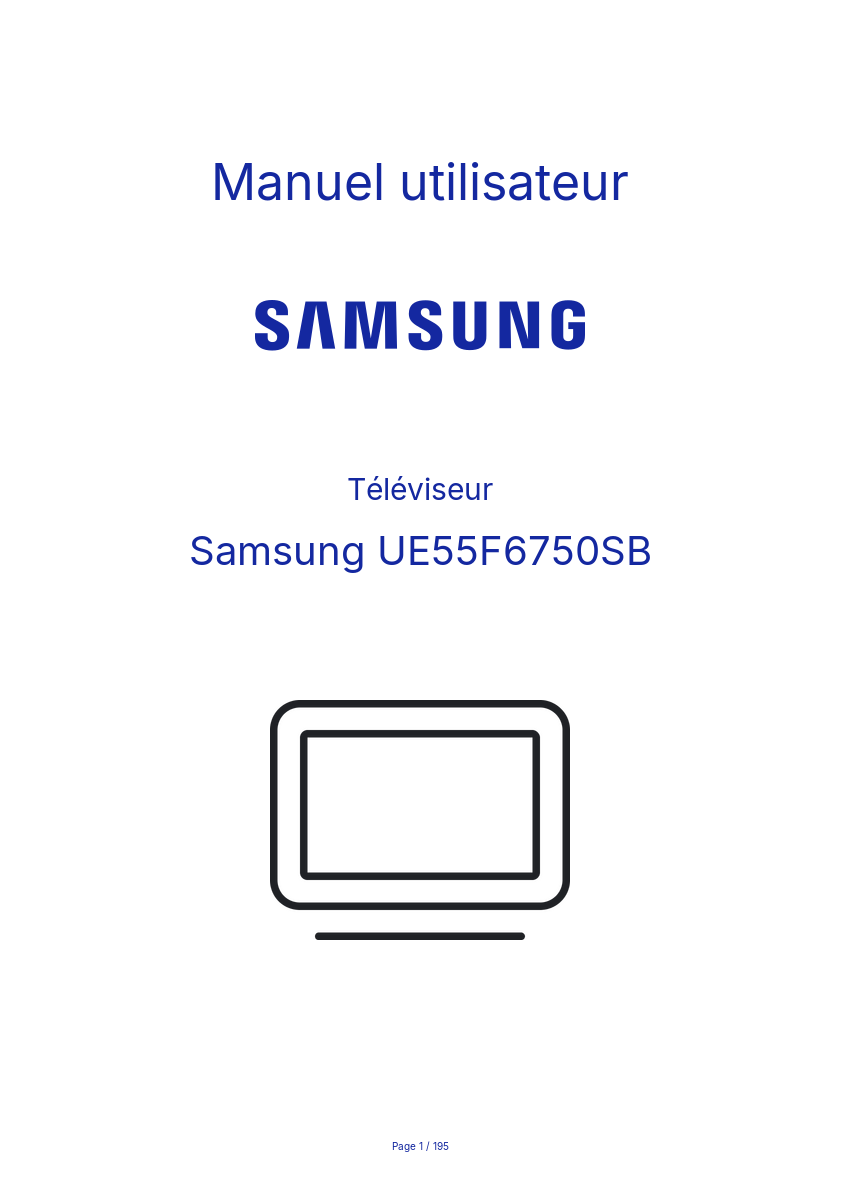 Image de la première page du manuel de l'appareil UE55F6750SB