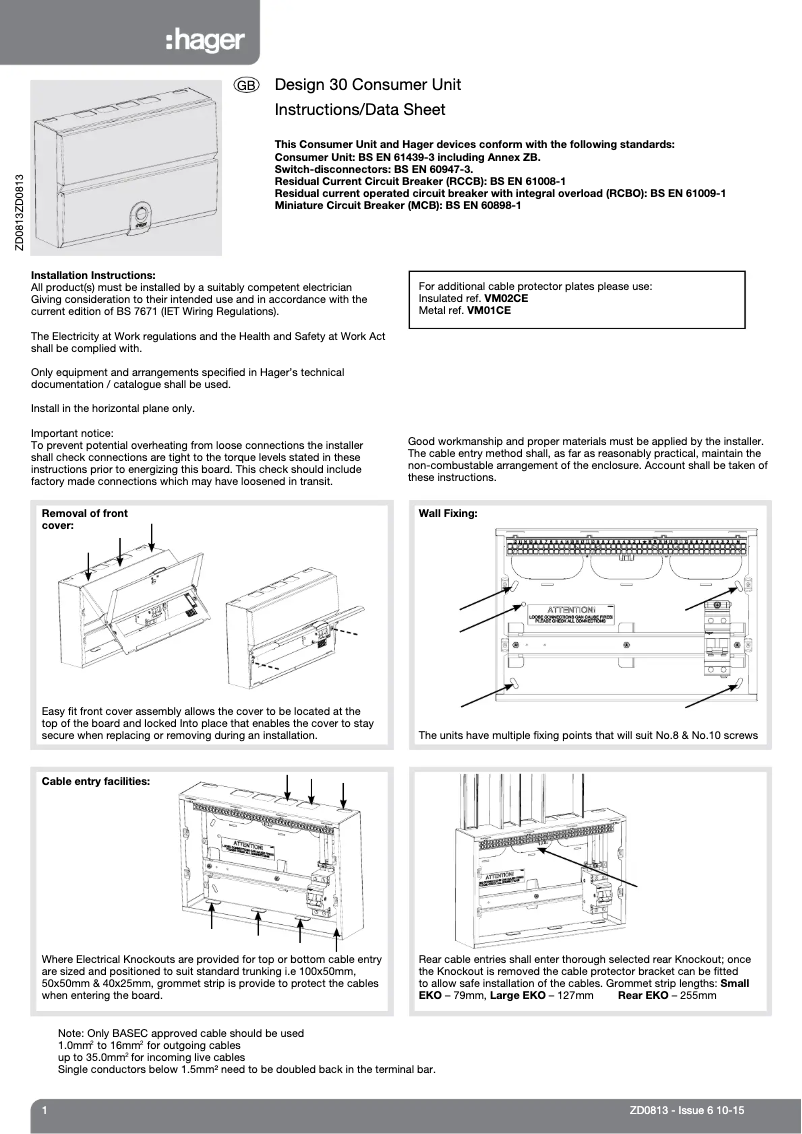 Page 1 de la notice Manuel utilisateur Hager VM402HK