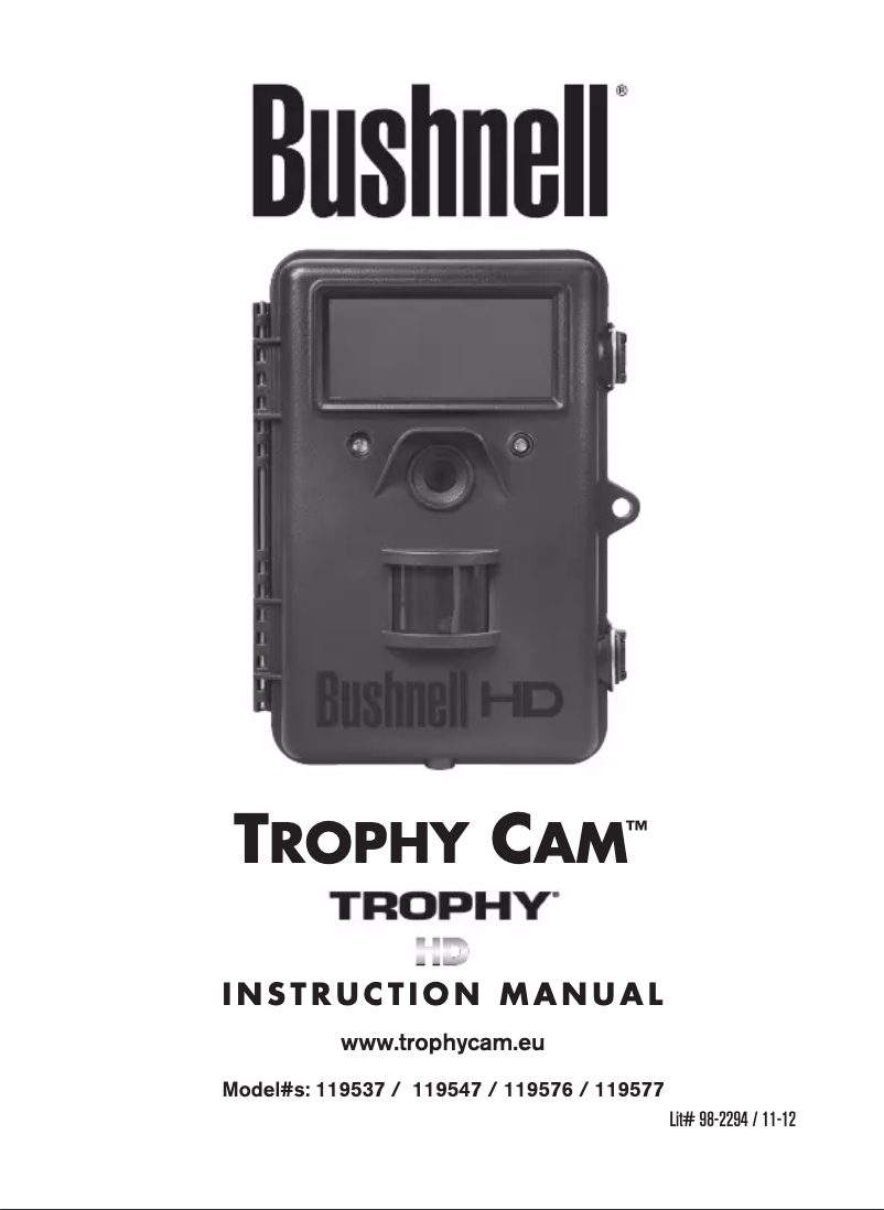 Page n°1 - Manuel utilisateur Bushnell Trophy Cam HD 2013