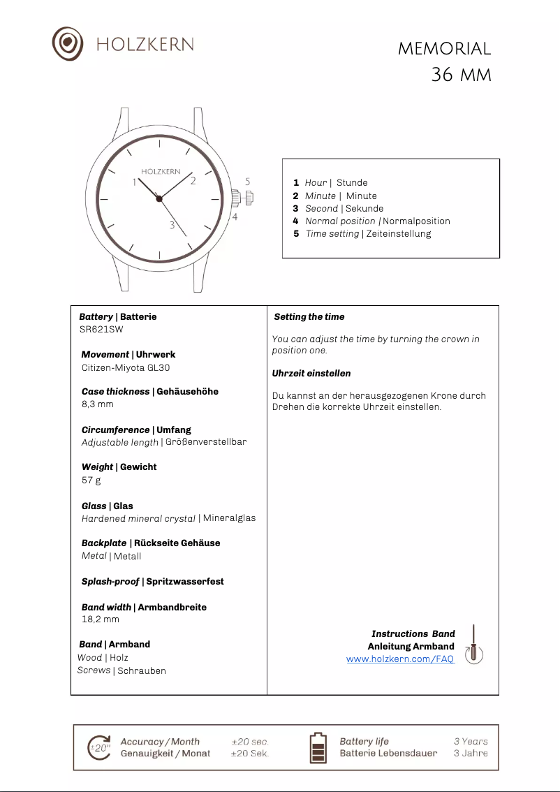 Page 1 de la notice Manuel utilisateur Holzkern Astrid