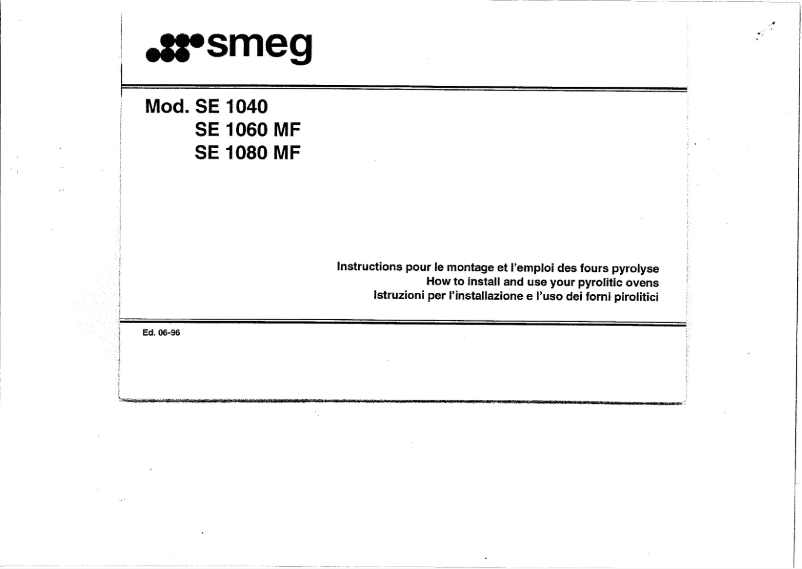 Page 1 de la notice Manuel utilisateur Smeg SE 1060 MF