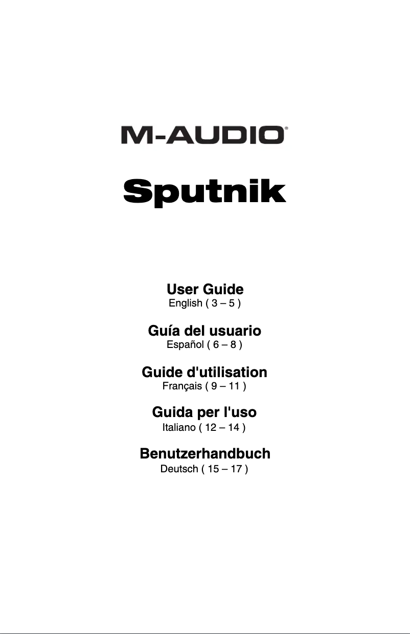 Page 1 de la notice Manuel utilisateur M-Audio Sputnik