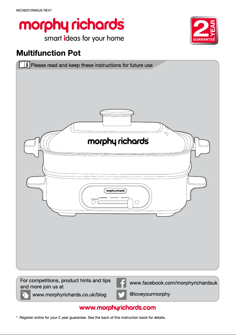 Page 1 de la notice Manuel utilisateur Morphy Richards 562010