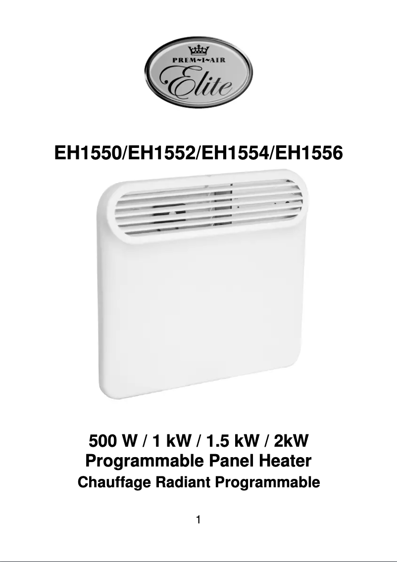 Page n°1 - Manuel utilisateur Prem-I-Air EH1552