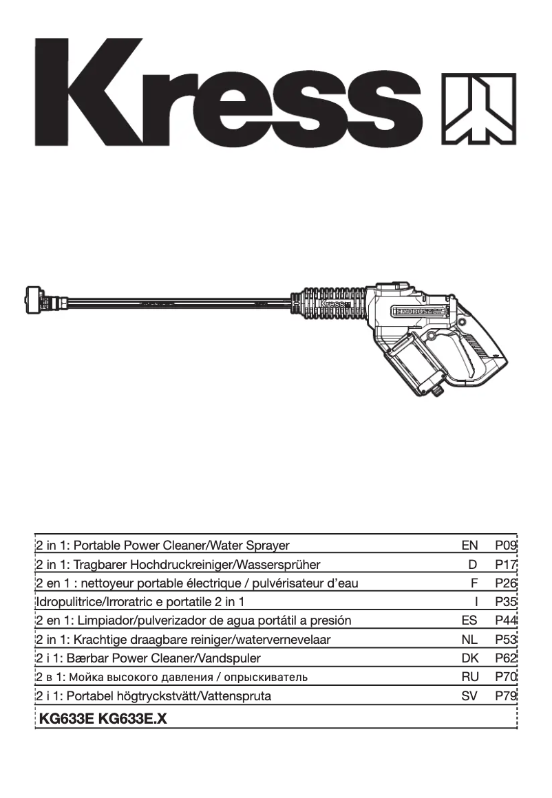 Page n°1 - Manuel utilisateur Kress KG633E.9