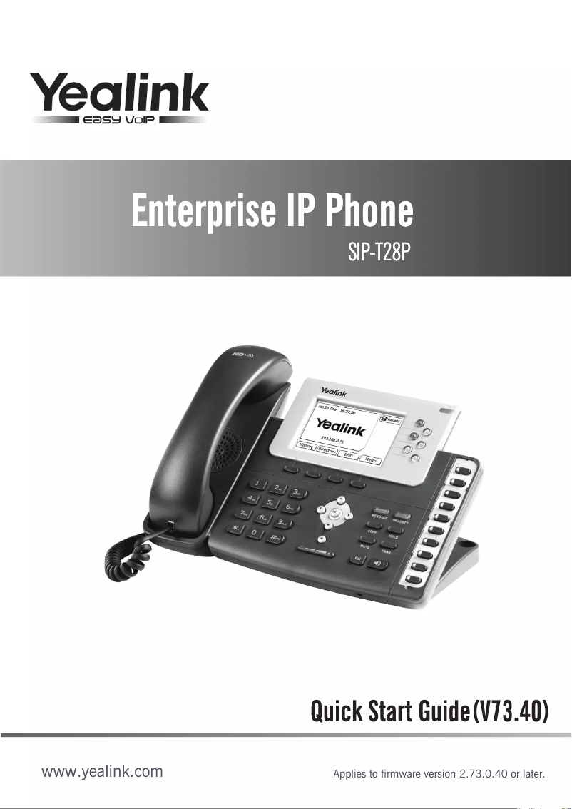 Imagen de la primera página del manual del dispositivo SIP-T28p