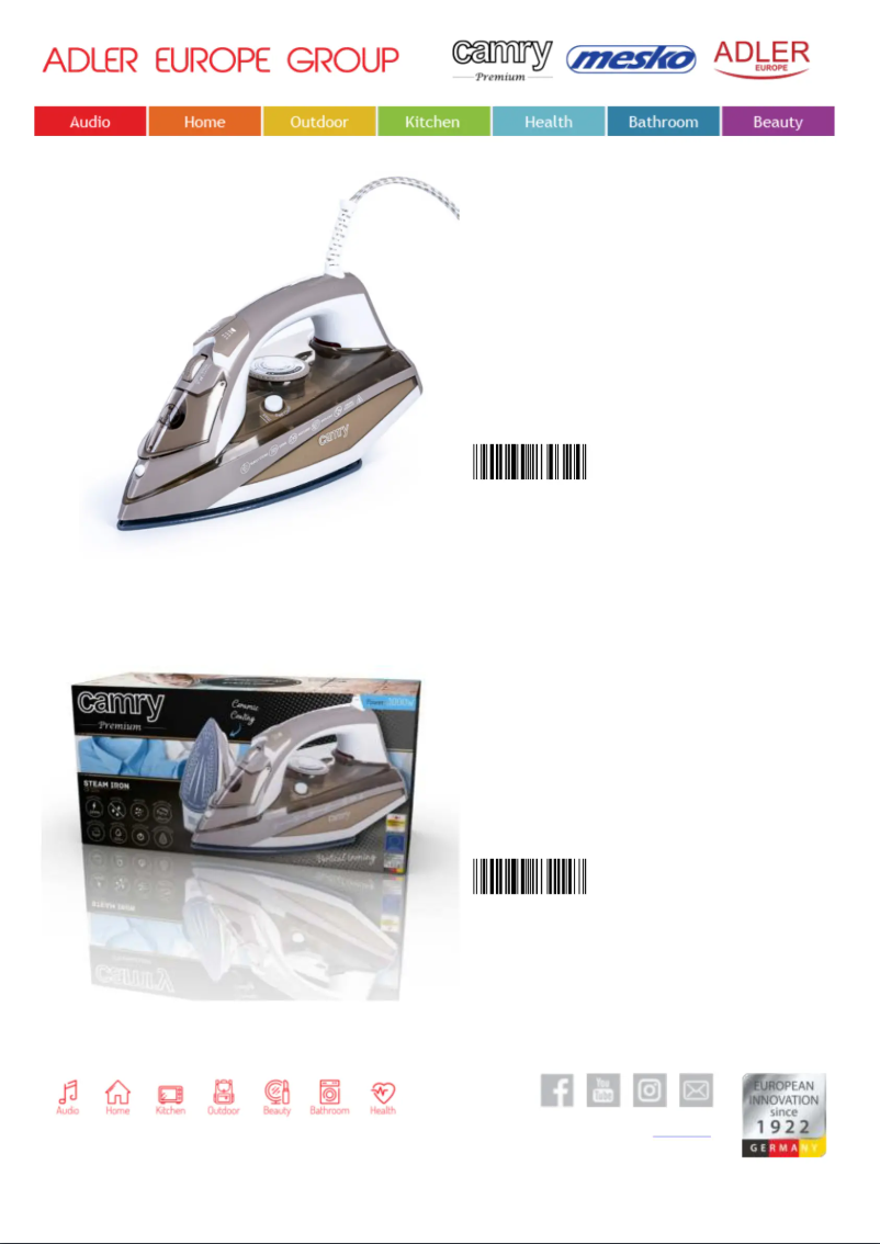 Page 1 de la notice Manuel utilisateur Adler AD 5018