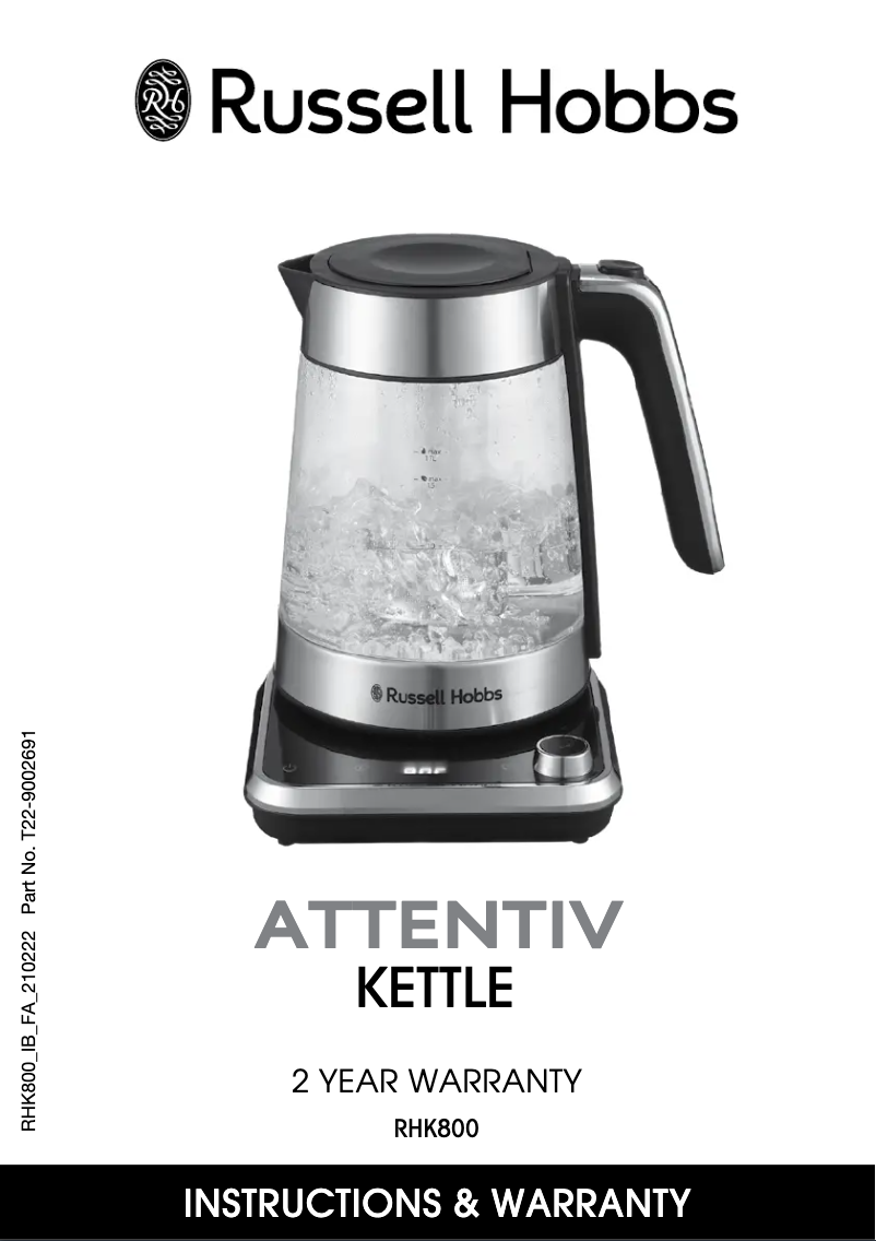 Page n°1 - Manuel utilisateur Russell Hobbs Attentiv RHK800