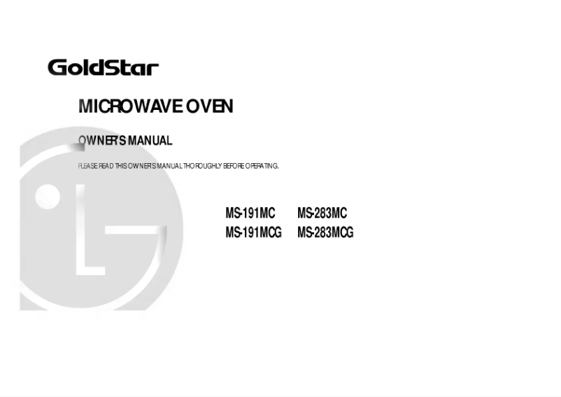 Page 1 de la notice Manuel utilisateur LG MS-283MC