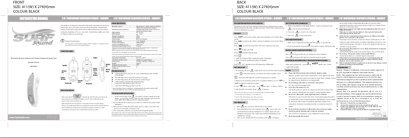 Page 1 de la notice Manuel utilisateur Pyle AZPBTW20BL
