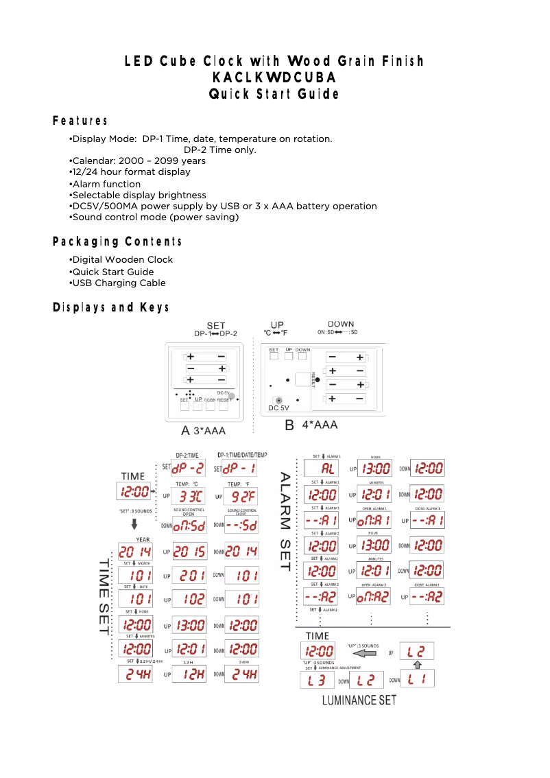 Image de la première page du manuel de l'appareil KACLKWDCUBA