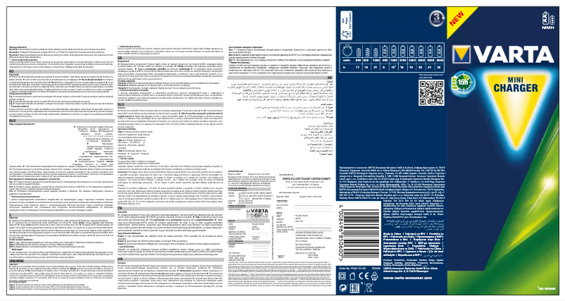 Page 1 de la notice Manuel utilisateur Varta Mini Charger 800 mAh
