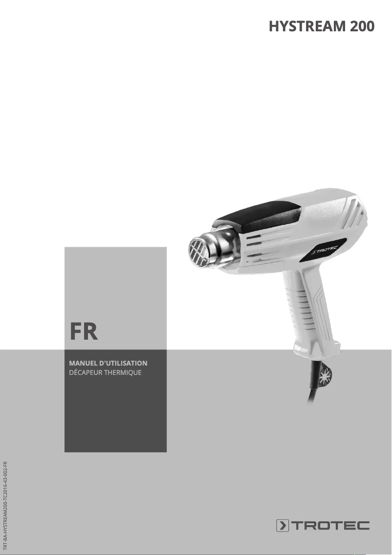 Page 1 de la notice Manuel utilisateur Trotec HyStream 200