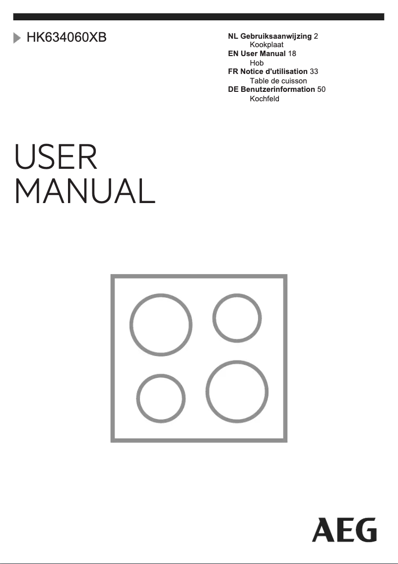 Página 1 del manual Manual de usuario AEG HK634060XB