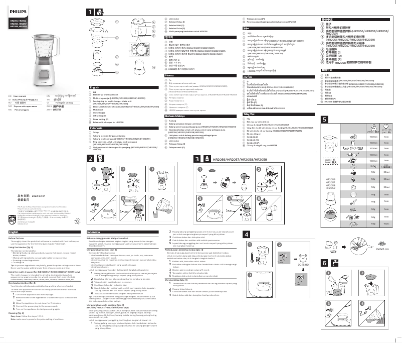 Page n°1 - Manuel utilisateur Philips HR2059