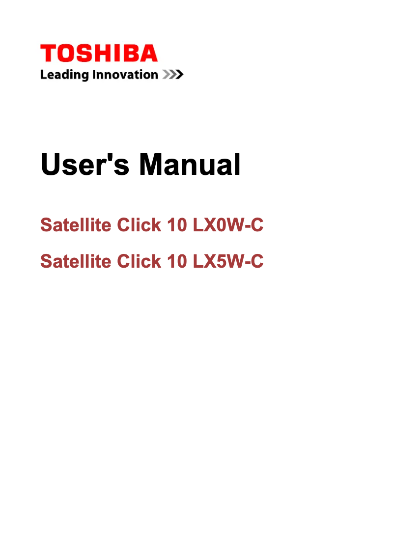 Image de la première page du manuel de l'appareil Satellite Click 10