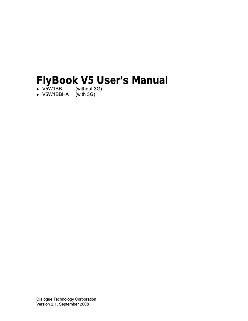 Page n°1 - Manuel utilisateur Flybook V5