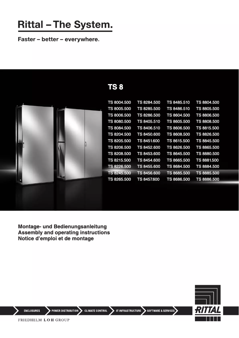 Page n°1 - Manuel utilisateur Rittal TS 8165.235