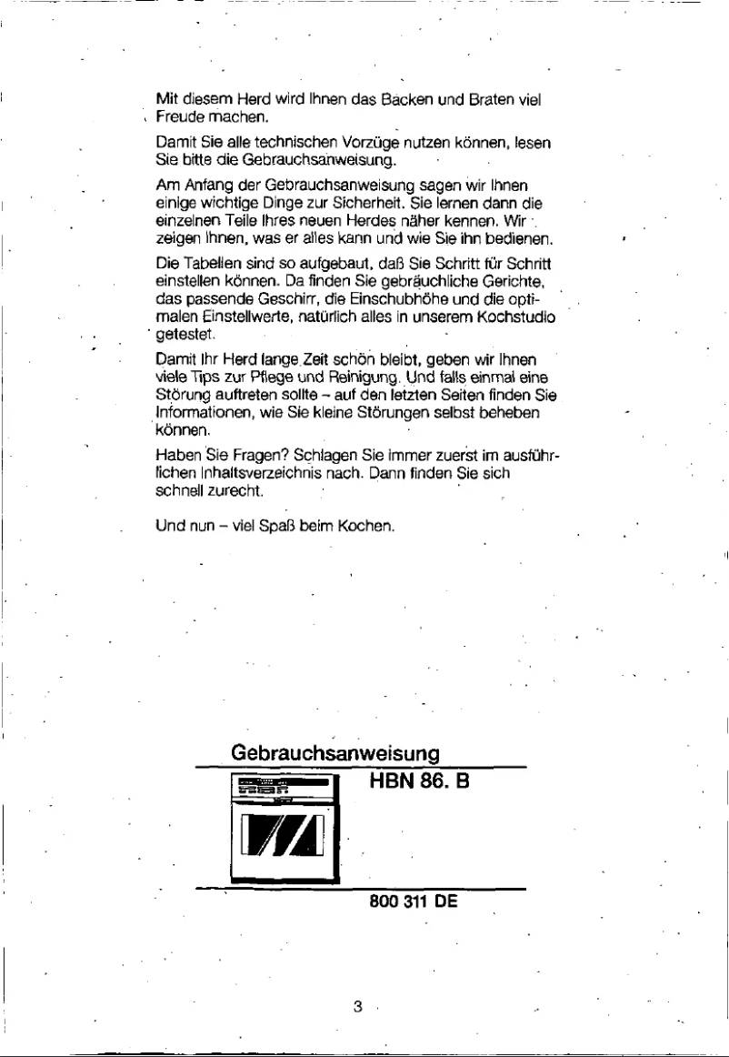 Page 1 de la notice Manuel utilisateur Bosch HBN860B