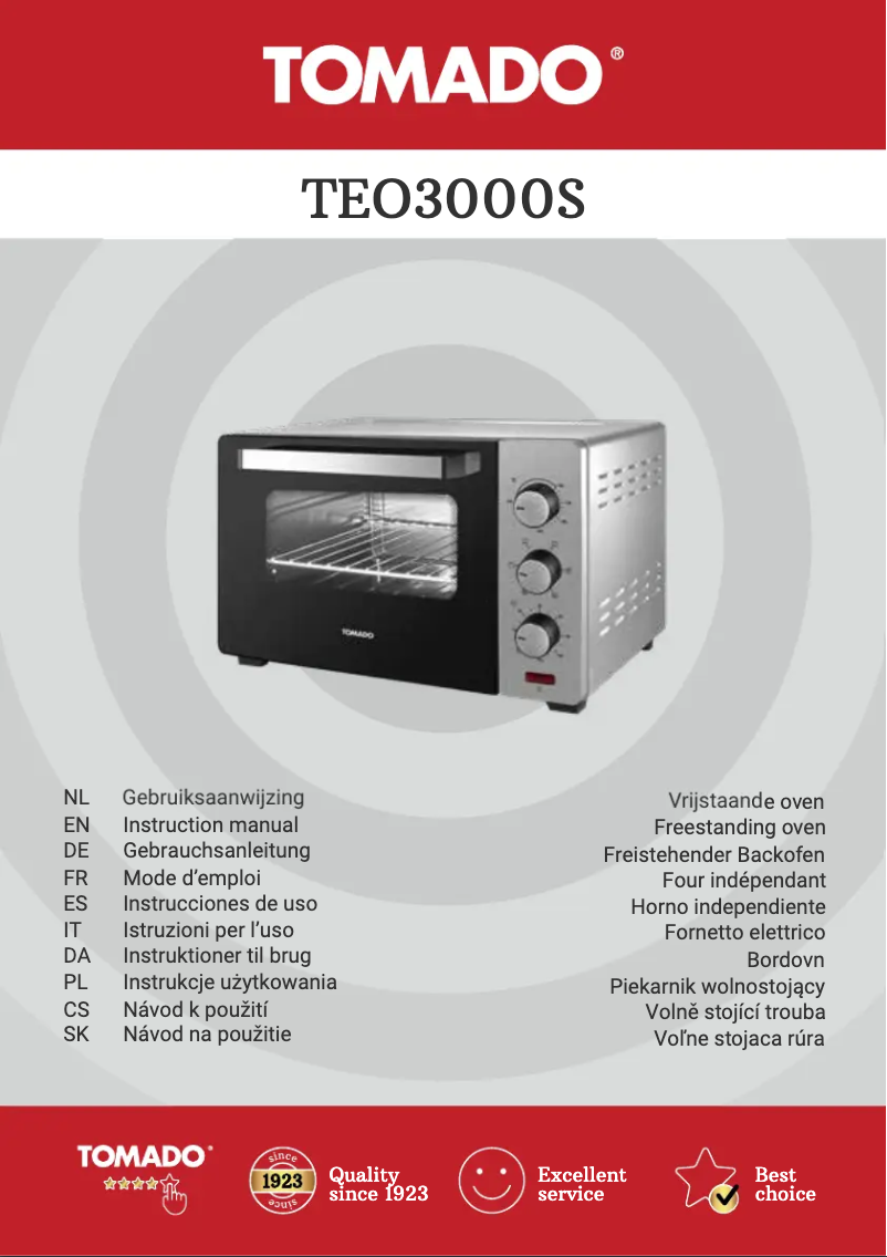 Page 1 de la notice Mode d'emploi Tomado TEO3000S