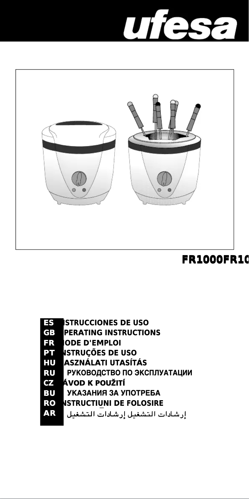 Page 1 de la notice Manuel utilisateur Ufesa FR1000