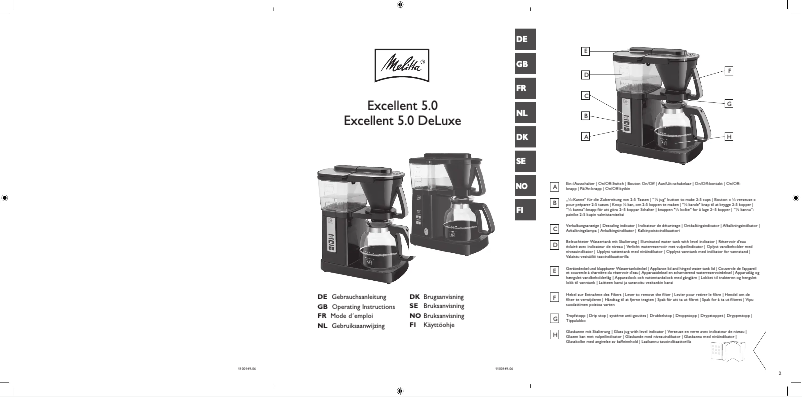 Page n°1 - Manuel utilisateur Melitta Excellent 5.0