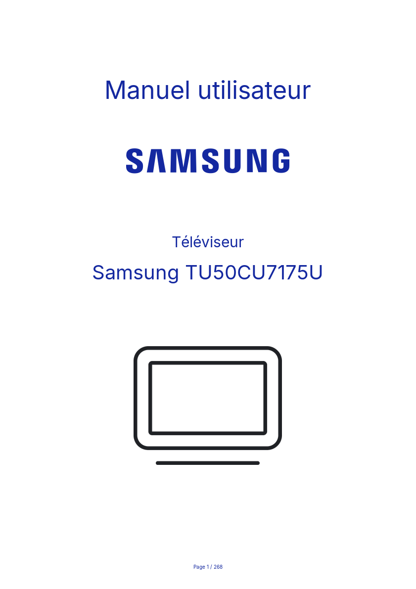 Page n°1 - Manuel utilisateur Samsung TU50CU7175U
