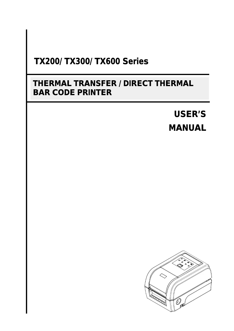 Page 1 de la notice Manuel utilisateur TSC TX600