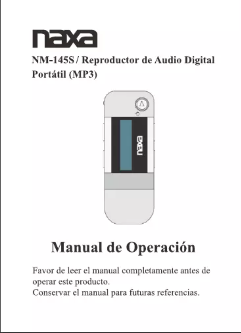 Page 1 de la notice Manuel utilisateur Naxa NM-145S