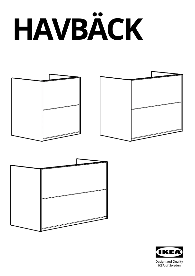 Image de la première page du manuel de l'appareil HAVBÄCK 105.352.28