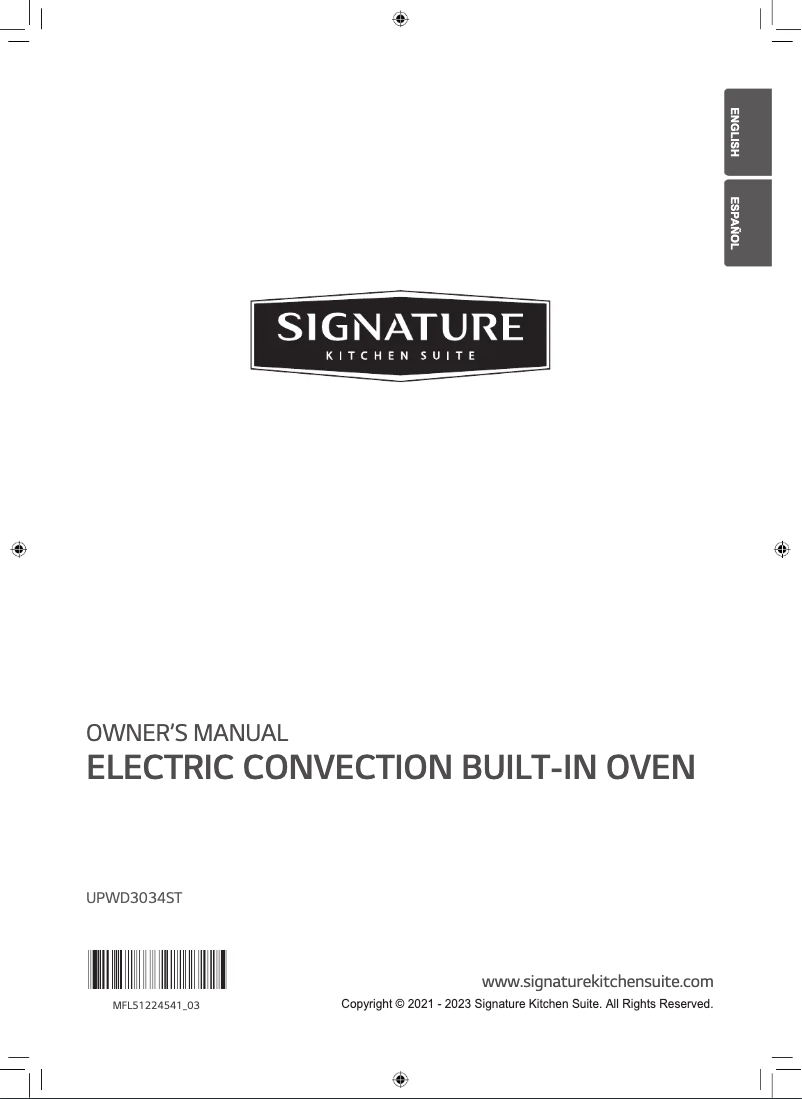 Page 1 de la notice Manuel utilisateur Signature UPWD3034ST