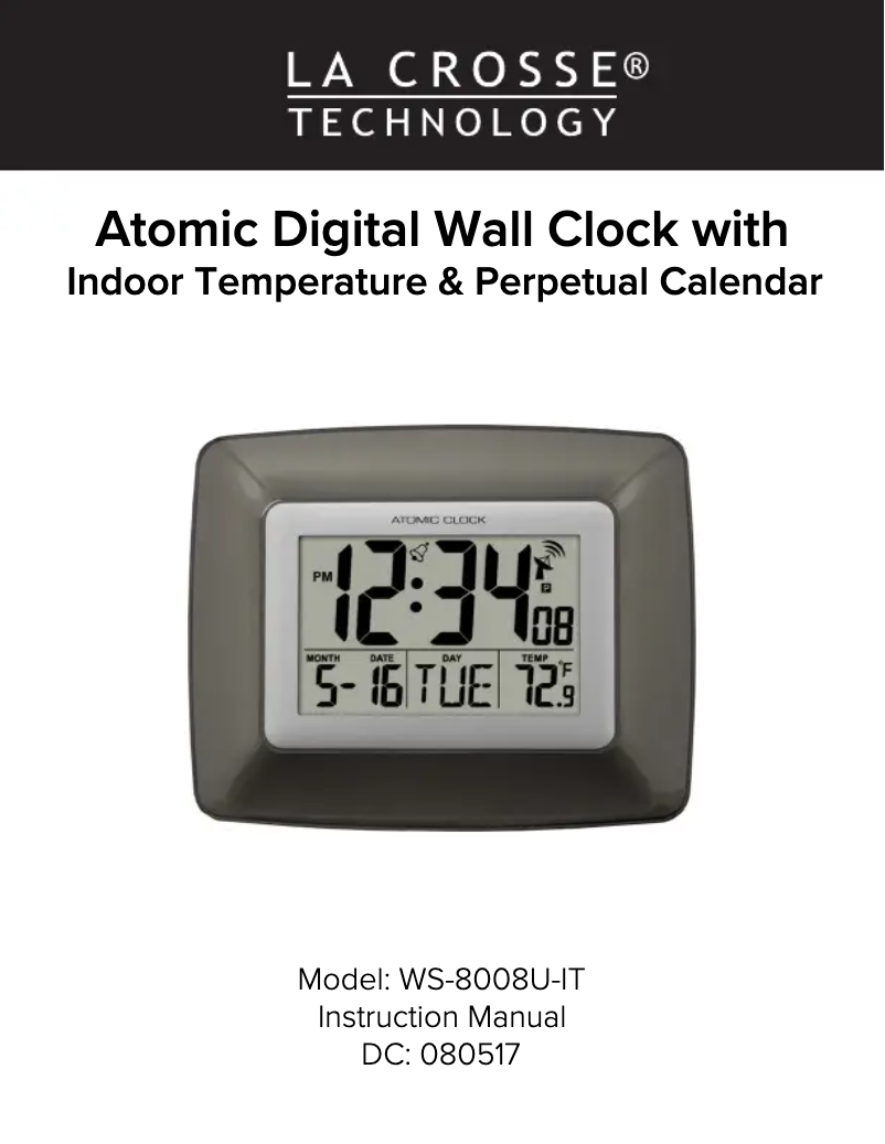 Page 1 de la notice Manuel utilisateur La Crosse Technology WS-8008U-IT