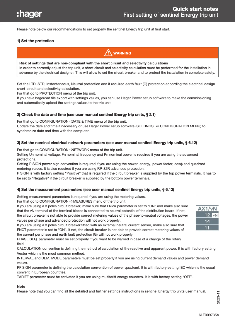 Page n°1 - Guide de démarrage rapide Hager HW1N316FE