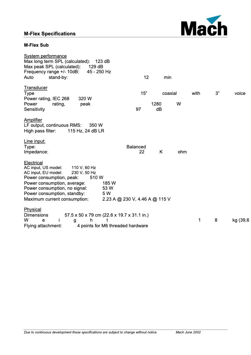 Page 1 de la notice Manuel utilisateur Martin M•Flex S