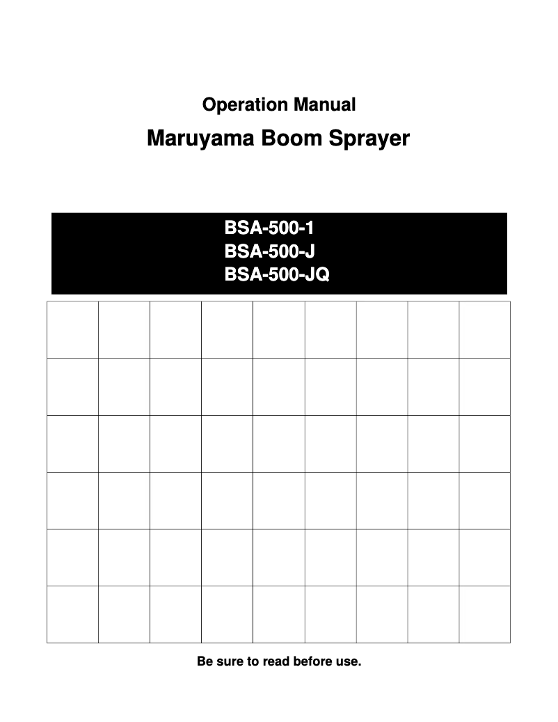 Page n°1 - Manuel utilisateur Maruyama BSA-500